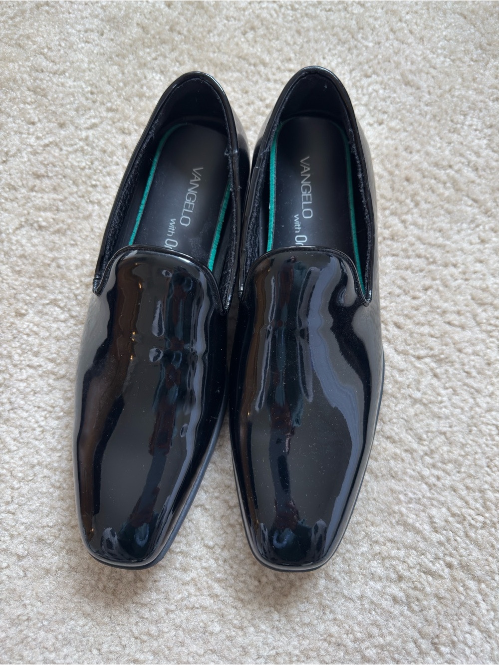 Black Patent Leather Slip-On Loafers for Men